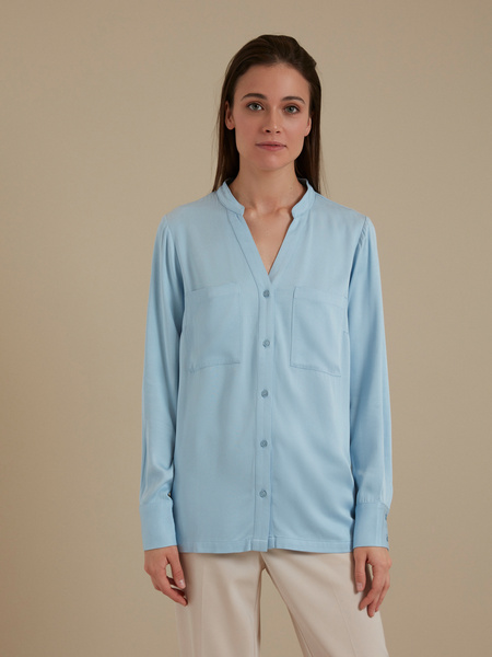 Блуза с V-образным вырезом 100% вискоза - фото 1