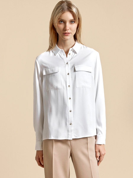 Блузка с накладными карманами 100% вискоза - фото 2