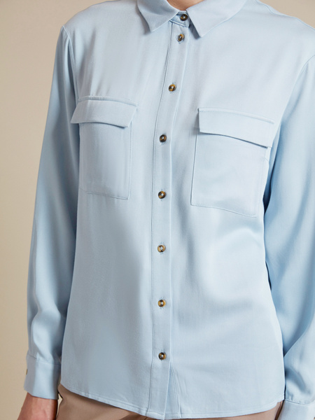 Блузка с накладными карманами 100% вискоза - фото 3