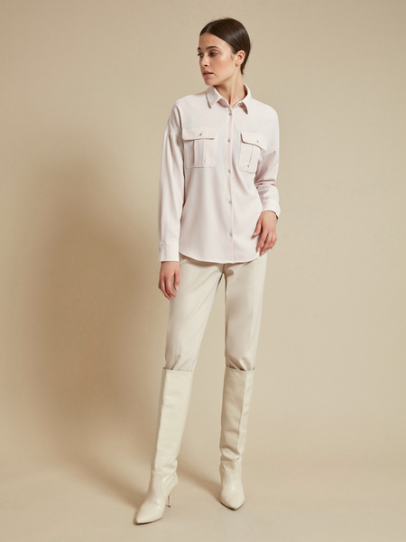 Блузка с накладными карманами - фото 4