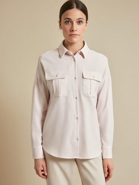 Блузка с накладными карманами - фото 6