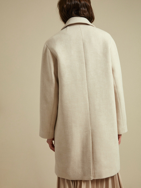 Двубортное пальто с карманами - фото 5