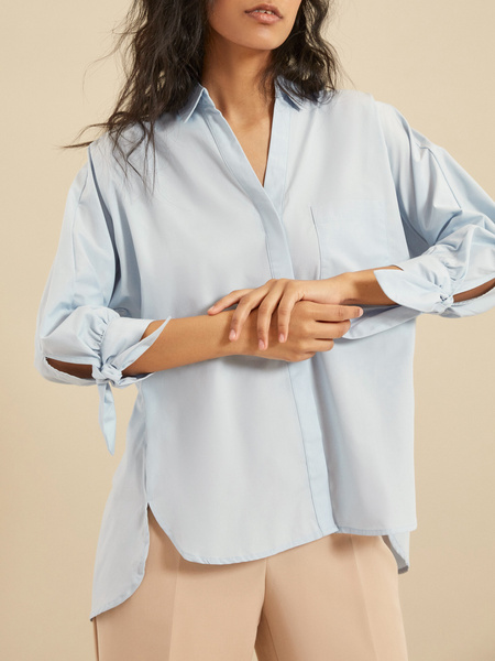 Блузка с рукавами на завязках - фото 3
