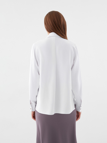 Блузка с накладными карманами - фото 4