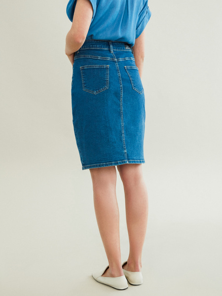 Зауженная джинсовая юбка - фото 4