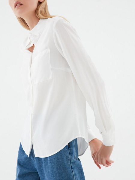 Блузка с удлиненной спинкой - фото 3