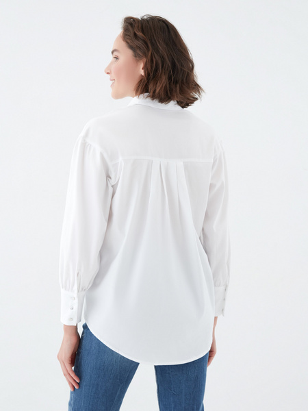 Блузка с удлиненной спинкой - фото 4