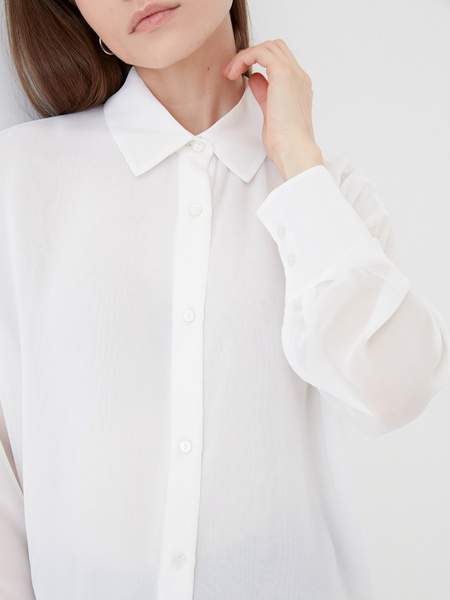 Блузка с прозрачным рукавом - фото 3