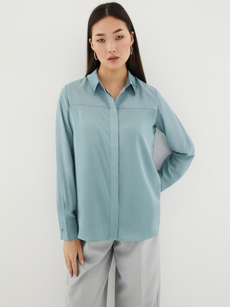 Атласная блузка - фото 10