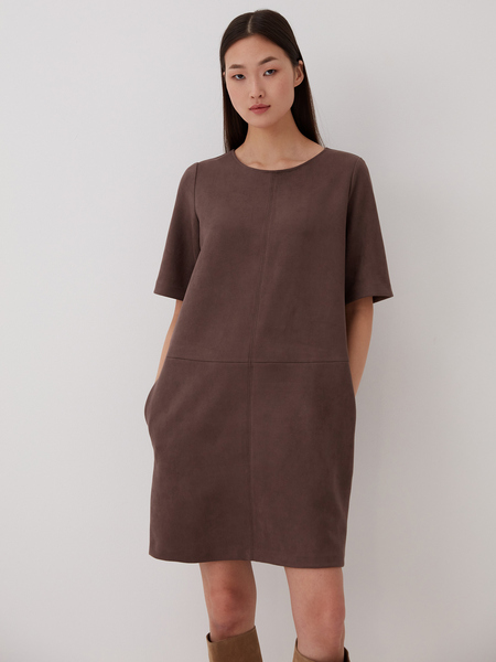 Замшевое платье Zarina коричневого цвета