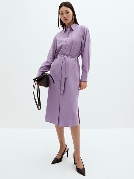 Платье-рубашка Zarina 2163005507-81, размер XL (RU 50), цвет фиолетовый Zarina Платье-рубашка, 2163005507 - фото 1