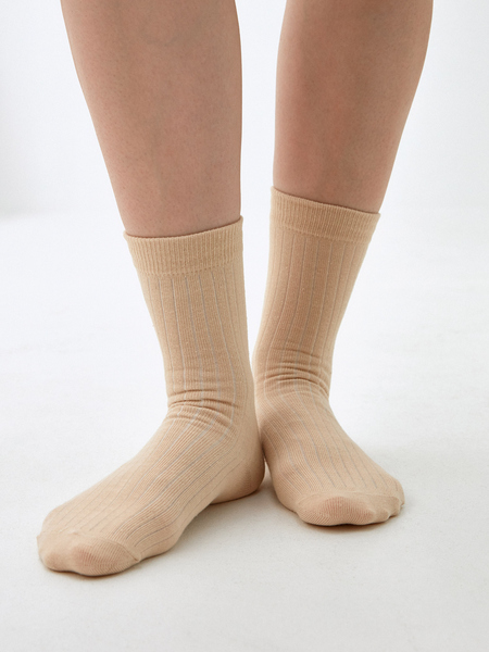 Носки из хлопка Zarina бежевого цвета