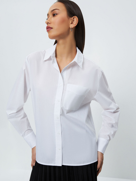 Блузка из хлопка Zarina 3123101301-1, размер S (RU 44), цвет белый Zarina Блузка из хлопка, 3123101301 - фото 3