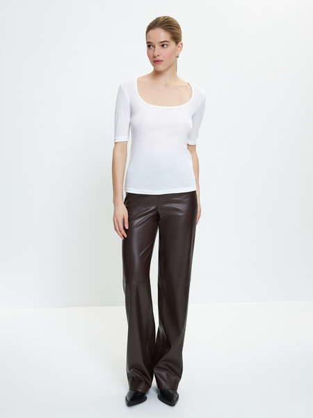 Блузка с вырезом Zarina 3224555490-1, размер XL (RU 50), цвет белый Zarina Блузка с вырезом, 3224555490 - фото 1