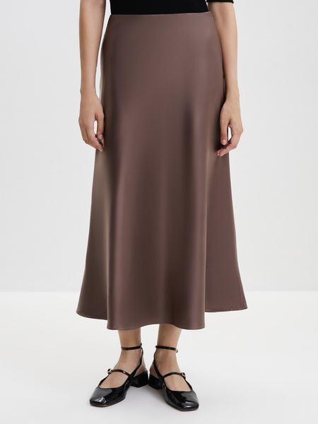 Атласная юбка Zarina 3328001201-68, размер 2XS (RU 40), цвет нуга Zarina Атласная юбка, 3328001201 - фото 2