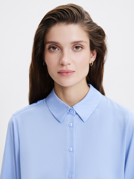 Удлиненная блузка Zarina 3328109309-162, размер XL (RU 50), цвет сизый Zarina Удлиненная блузка, 3328109309 - фото 4