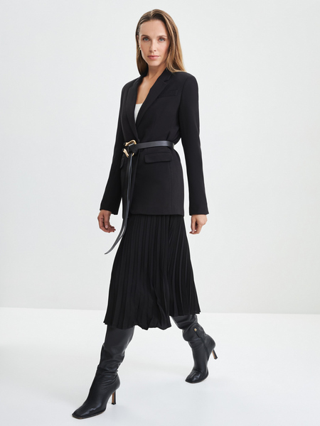 Плиссированная юбка Zarina 3329217217-50, размер M (RU 46), цвет черный