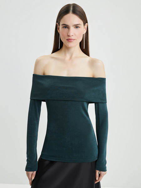 Блузка с отрытыми плечами Zarina 3422509409-17, размер L (RU 48), цвет темно-зеленый Блузка с отрытыми плечами, 3422509409 - фото 3