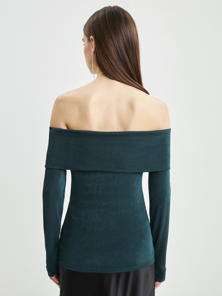 Блузка с отрытыми плечами Zarina 3422509409-17, размер L (RU 48), цвет темно-зеленый Блузка с отрытыми плечами, 3422509409 - фото 5