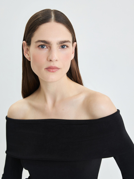 Блузка с отрытыми плечами Zarina 3422509409-50, размер XS (RU 42), цвет черный Блузка с отрытыми плечами, 3422509409 - фото 6