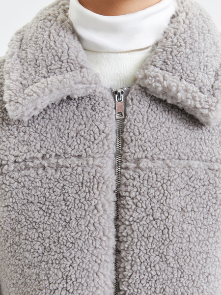 Куртка из искусcтвенной овчины Zarina 4122419119-32, размер L (RU 48), цвет серый Куртка из искусcтвенной овчины, 4122419119 - фото 7