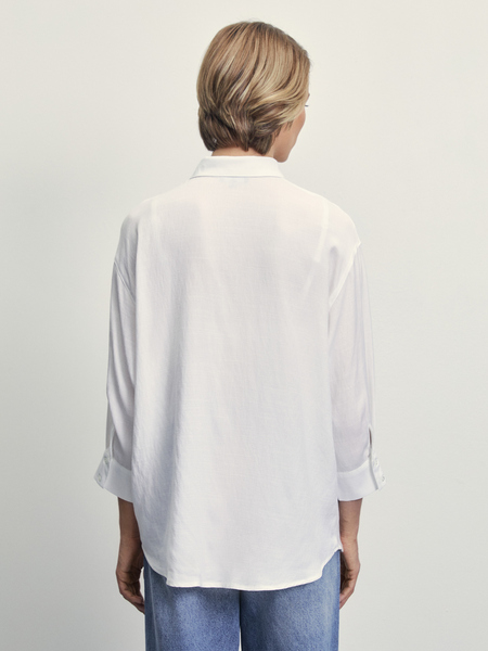 Блузка с рукавом 3/4 Zarina 4224100300-1, размер L (RU 48), цвет белый Блузка с рукавом 3/4, 4224100300 - фото 5