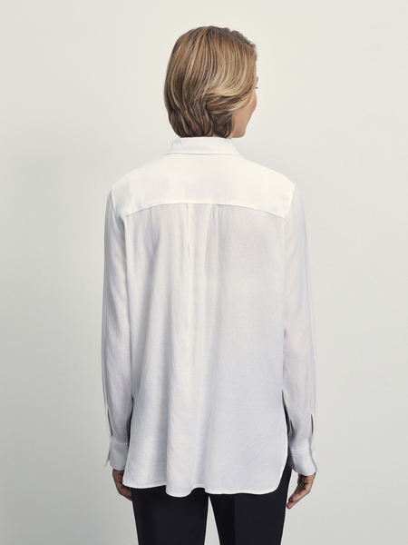 Блузка оверсайз Zarina 4224100301-1, размер XL (RU 50), цвет белый Блузка оверсайз, 4224100301 - фото 5