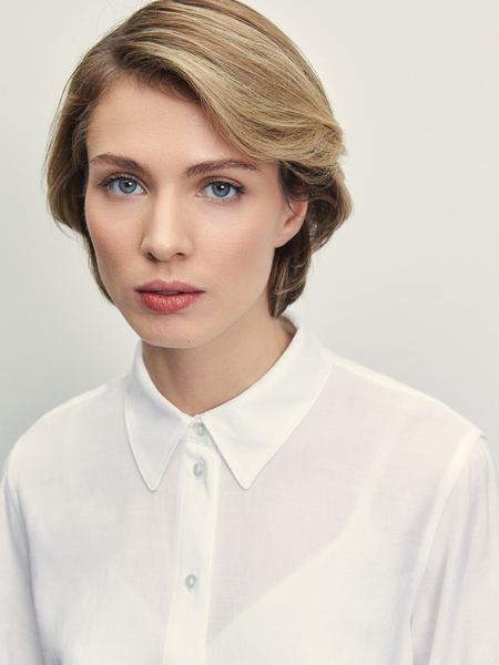 Блузка оверсайз Zarina 4224100301-1, размер XL (RU 50), цвет белый Блузка оверсайз, 4224100301 - фото 6