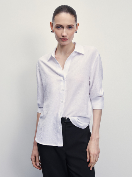 Блузка с рукавом 3/4 Zarina 4224122322-1, размер XS (RU 42), цвет белый Блузка с рукавом 3/4, 4224122322 - фото 2