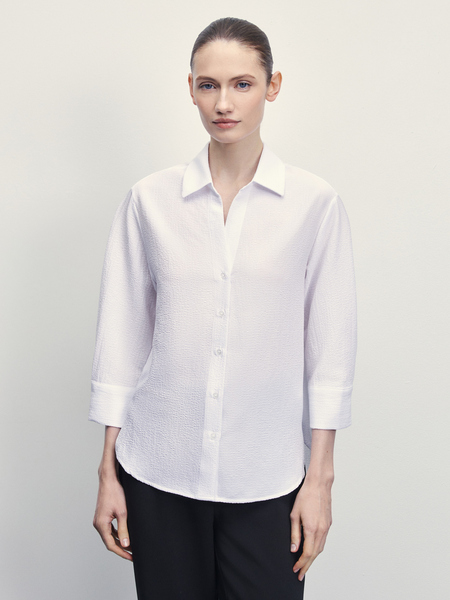 Блузка с рукавом 3/4 Zarina 4224122322-1, размер XS (RU 42), цвет белый Блузка с рукавом 3/4, 4224122322 - фото 3