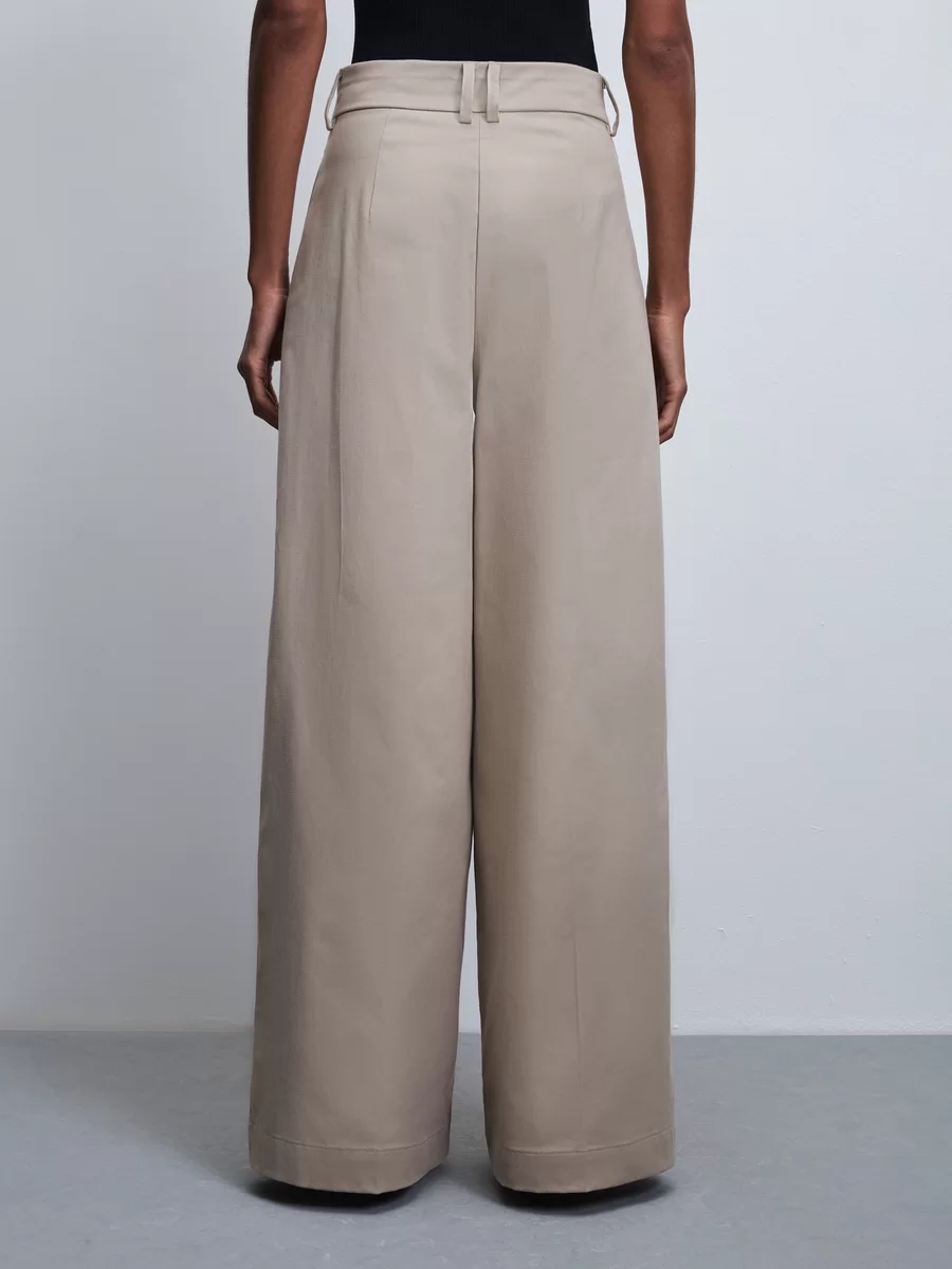 Брюки wide leg из хлопка 4224213713-61 - фото 4