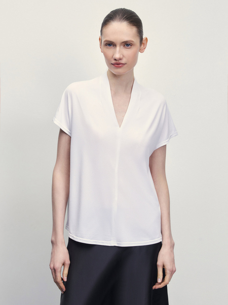 Блузка с коротким рукавом Zarina 4224581441-1, размер M (RU 46), цвет белый Блузка с коротким рукавом, 4224581441 - фото 3