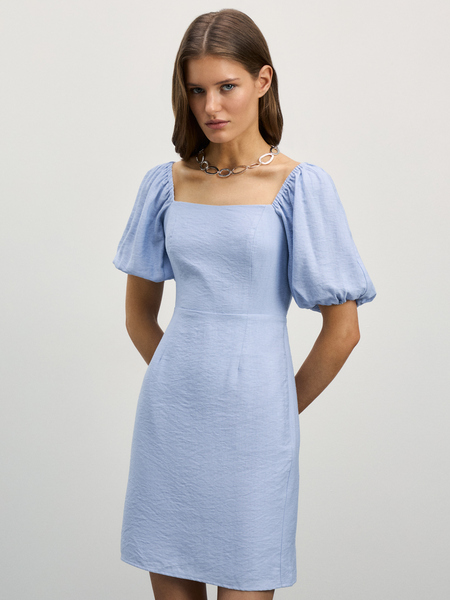Платье мини с объемными рукавами 4225012512-161 - фото 2