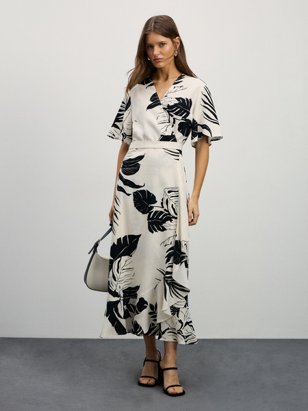 Платье на запах с воланом 4225015515-231 - купить в интернет-магазине «ZARINA»