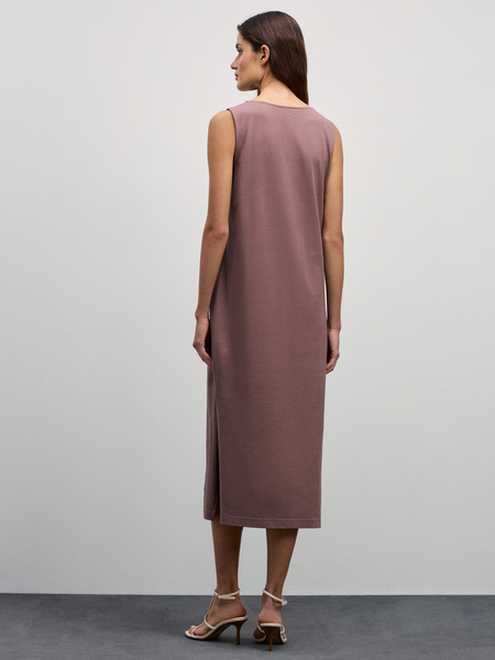 Платье миди из хлопка Zarina 4225045535-20, размер M (RU 46), цвет коричневый Платье миди из хлопка, 4225045535 - фото 5