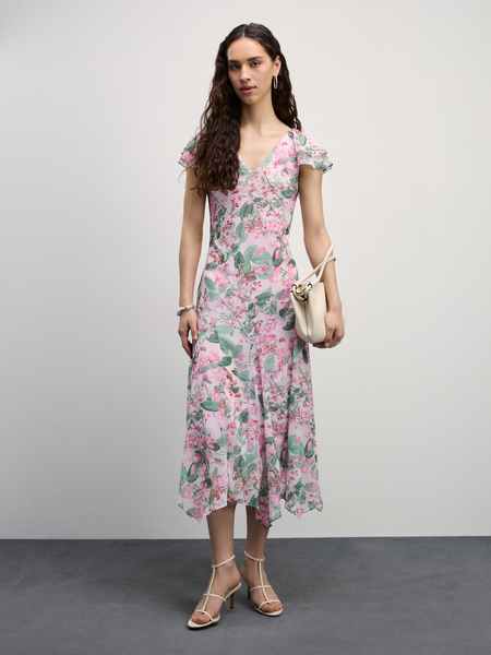 Шифоновое макси платье с цветочным принтом Zarina 4225052552-240, размер M (RU 46) Шифоновое макси платье с цветочным принтом, 4225052552 - фото 2