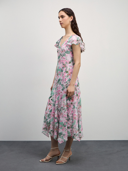 Шифоновое макси платье с цветочным принтом 4225052552-240 - фото 3
