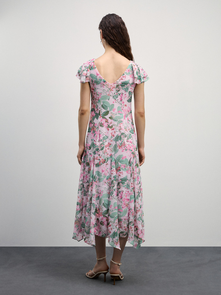 Шифоновое макси платье с цветочным принтом Zarina 4225052552-240, размер M (RU 46) Шифоновое макси платье с цветочным принтом, 4225052552 - фото 4