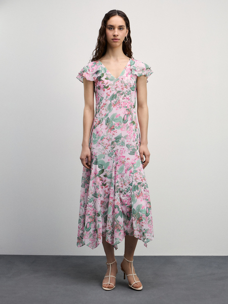 Шифоновое макси платье с цветочным принтом Zarina 4225052552-240, размер M (RU 46) Шифоновое макси платье с цветочным принтом, 4225052552 - фото 5