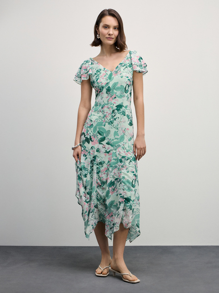 Шифоновое макси платье с цветочным принтом Zarina 4225052572-217, размер L (RU 48)