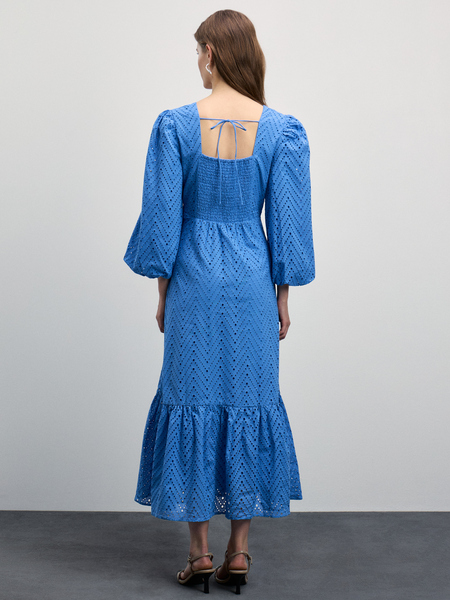 Макси платье из хлопка с вышивкой 4225061561-40 - фото 4