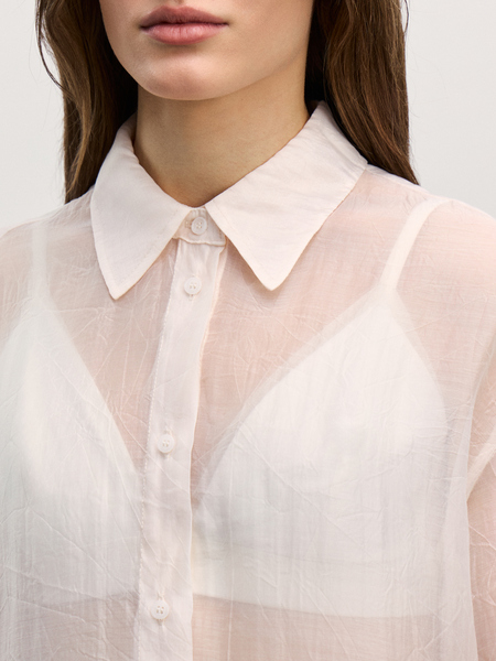 Прозрачная блузка с длинным рукавом Zarina 4225140340-1, размер XS (RU 42), цвет белый Прозрачная блузка с длинным рукавом, 4225140340 - фото 6