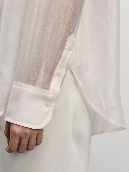 Прозрачная блузка с длинным рукавом Zarina 4225140340-1, размер XS (RU 42), цвет белый Прозрачная блузка с длинным рукавом, 4225140340 - фото 7