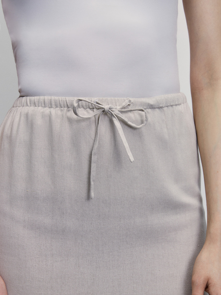 Льняная юбка миди с разрезами 4225205205-60 - фото 5
