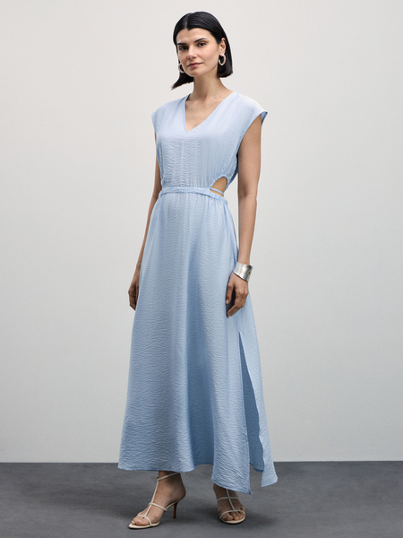 Платье макси Zarina 4226008508-161, размер XS (RU 42), цвет серо-голубой