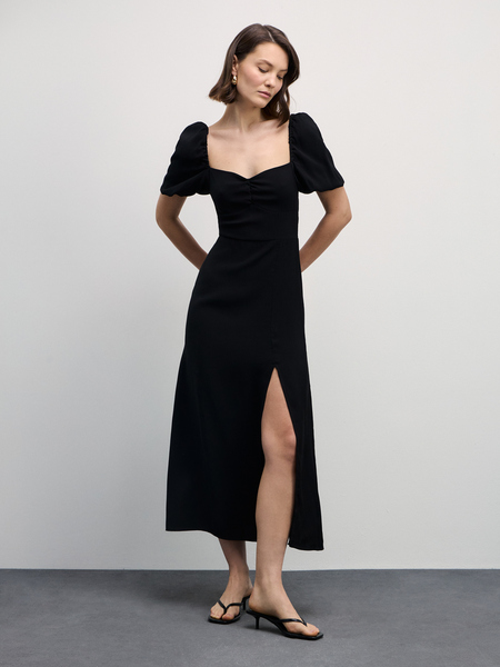 Платье с разрезом Zarina 4226010510-50, размер S (RU 44), цвет черный