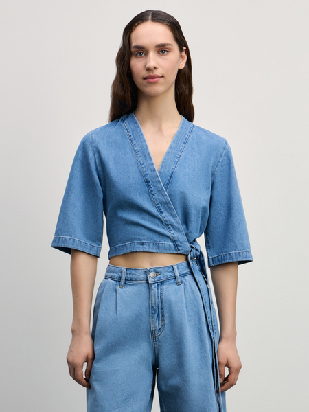 Джинсовая блузка-кимоно 4226481381-102 - фото 3