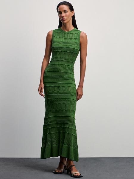 Вязаное платье Zarina 4226620540-12, размер M (RU 46), цвет зеленый Вязаное платье, 4226620540 - фото 4
