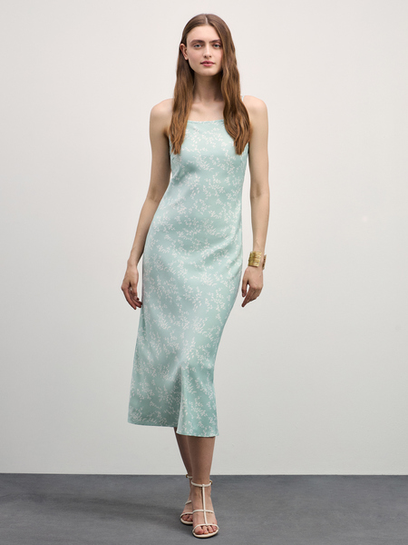 платье женское Zarina 4327000530-218, размер XS (RU 42), цвет зеленый абстракция
