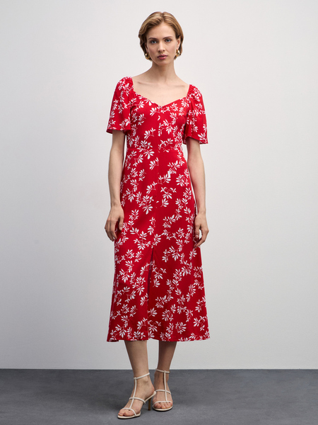 Платье миди с цветочным принтом 4327005505-207 - фото 1